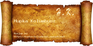 Hupka Kolumbusz névjegykártya